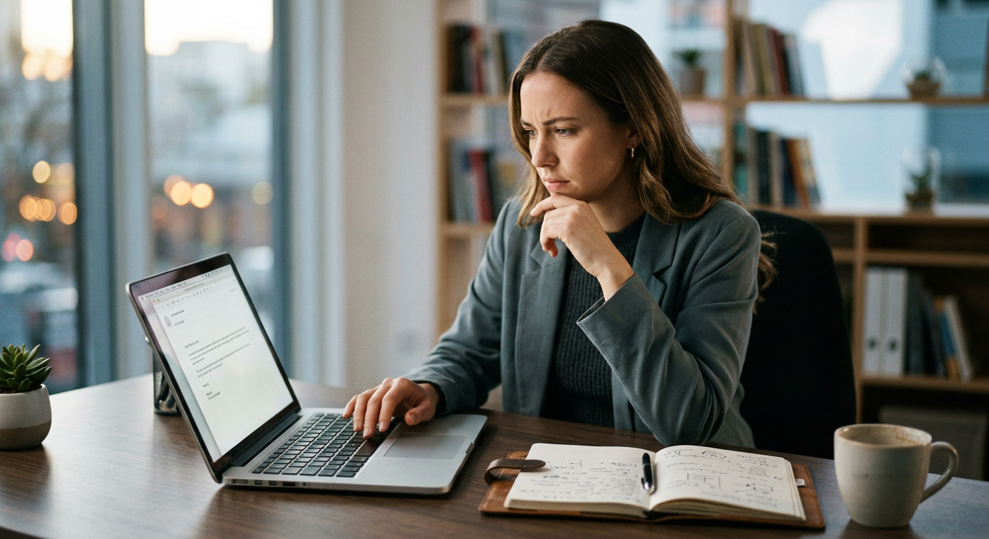 Candidate sending a thank-you email after a job interview