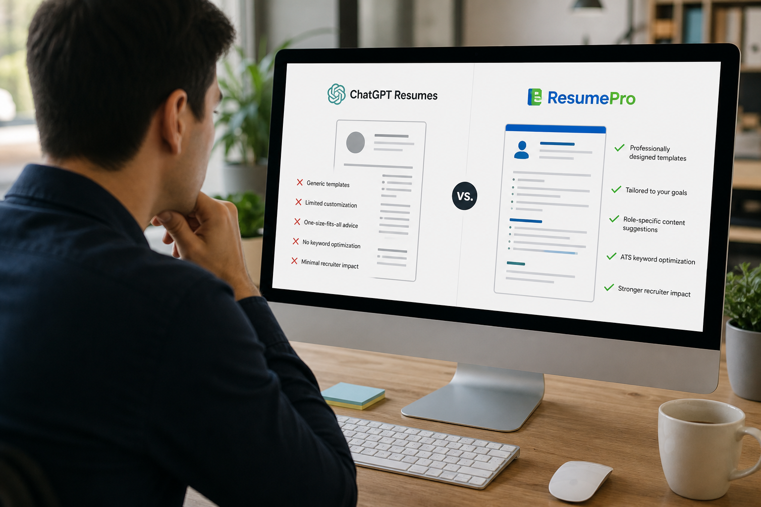 Illustration for ChatGPT for Resumes vs. a Purpose-Built Resume Tool