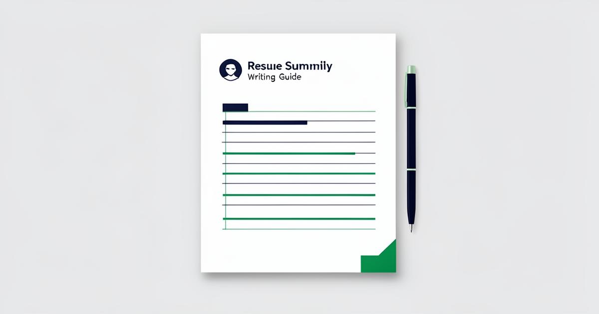 Editorial illustration of a resume summary writing guide with highlighted lines.